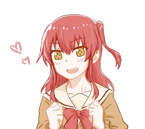 1girl school uniform solo red hair white background heart smile  illustration images