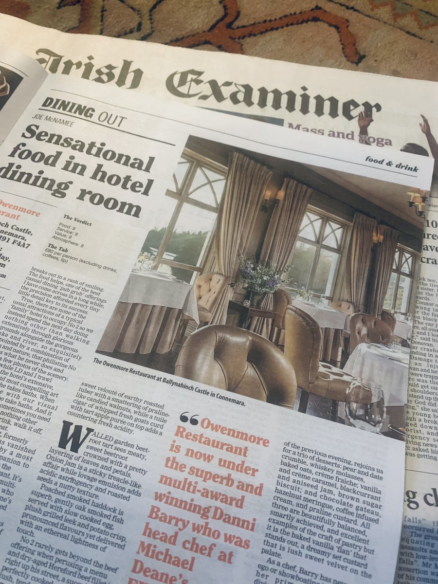 “… it is rare indeed to find such extraordinarily good food in a hotel dining room, even one as elevated as Ballynahinch Castle.” <a href="/jozeemac/">Joe McNamee</a> &amp; kiddos enjoyed a trip west for <a href="/irishexaminer/">Irish Examiner</a>. Bravo @Danni_Barry <a href="/BallynahinchCas/">Ballynahinch Castle</a> 👏🏻👏🏻👏🏻