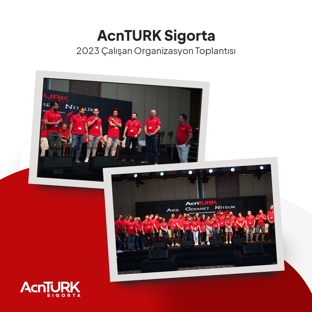 AcnTURK Sigorta ailemizdeki ekip arkadaşlarımızın kıymetli katılımıyla bir araya gelerek 2023 Çalışan Organizasyonumuzda ‘Her Zaman En İyisi!’ dedik ve büyük bir keyifle toplantımızı gerçekleştirdik. İyi ki varsınız AcnTURK Sigorta ailesi! 🫶🏼

#AcnTURK #HerZamanEnİyisi