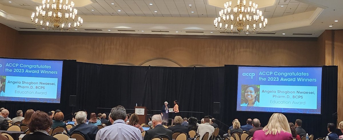 Congratulations to Dr. Angela Nwaesai for the 2023 <a href="/ACCP/">ACCP</a> Education Award! 👏👏 #ACCPAM23