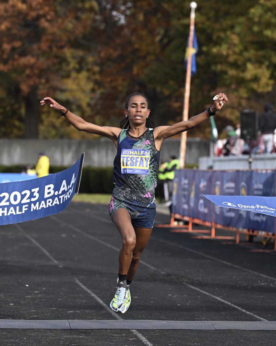 Stateside success 🇺🇲 It’s victory in Boston for Fotyen Tesfay on her debut in the half marathon, able to take the win late from an incredibly competitive field - timed to perfection. 👟 #Adizero Adios Pro 3 ⏱️ 01:08:46 #ImpossibleIsNothing