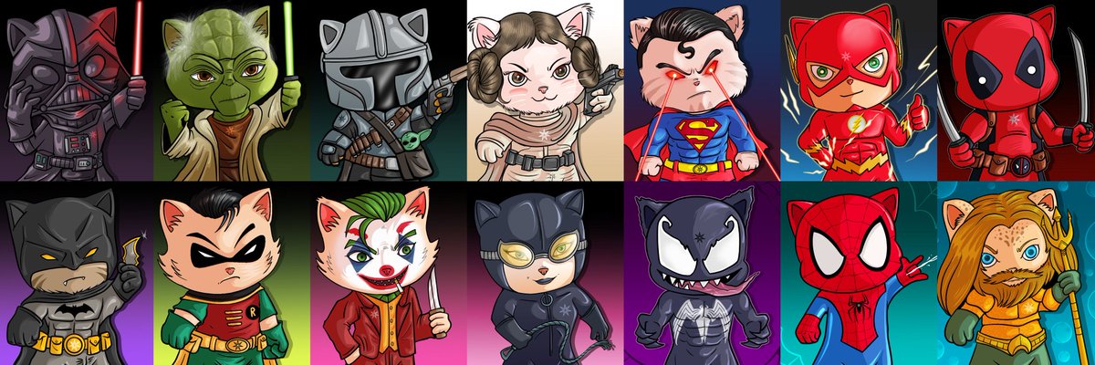 #HADA's Friends &amp; Foes - 😇👿
#XRPNFT Fan Art collection by #Dexdonk 🔥🎨

New batch minted and on sale 💥🥳

Hold 5 x HadaCats from this collection and qualify for a custom nft request 💭👨‍🎨

xrp.cafe/collection/had…

#XRPLCommunity #NFTFanArt