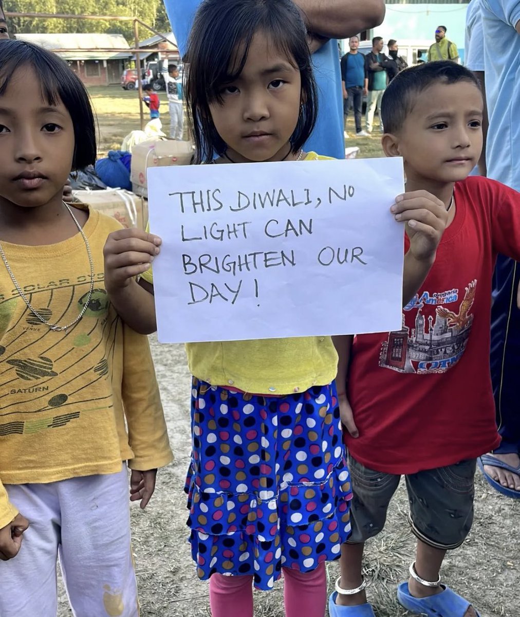 On this auspicious #DiwaliNight, as the entire nation celebrated,it's #Disheartening2Acknowledge that the #GlowOfTheDiyas couldn't #DispelTheDarkness shrouding the lives of #MeiteiHindus.For the past six months, the state has been gripped by terror caused by #KukiNarcoTerrorists.