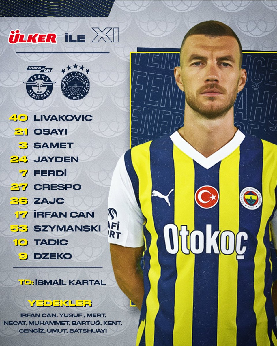 İlk 11'imiz belli oldu. 👇 

#ADSvFB | <a href="/Ulker/">Ülker</a> | #MaçVarsaÜlkerVar