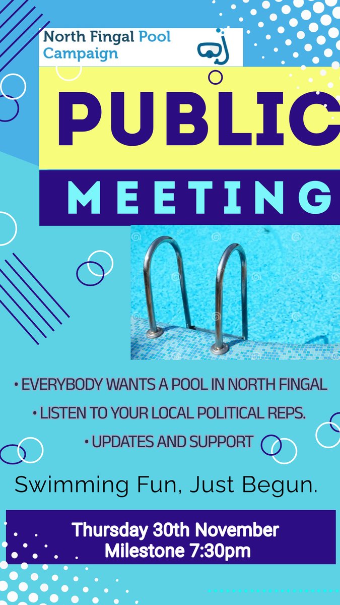 SwimFingal's tweet photo. Wouldn't life be cool by the pool? 

Jump in, come to the Public Meeting, we've never had a better chance to make a swimming pool a reality for North Fingal

This is your chance to ask all your questions to your local political representatives. They are coming. Where is the pool? https://t.co/zUxKXBtDCa
