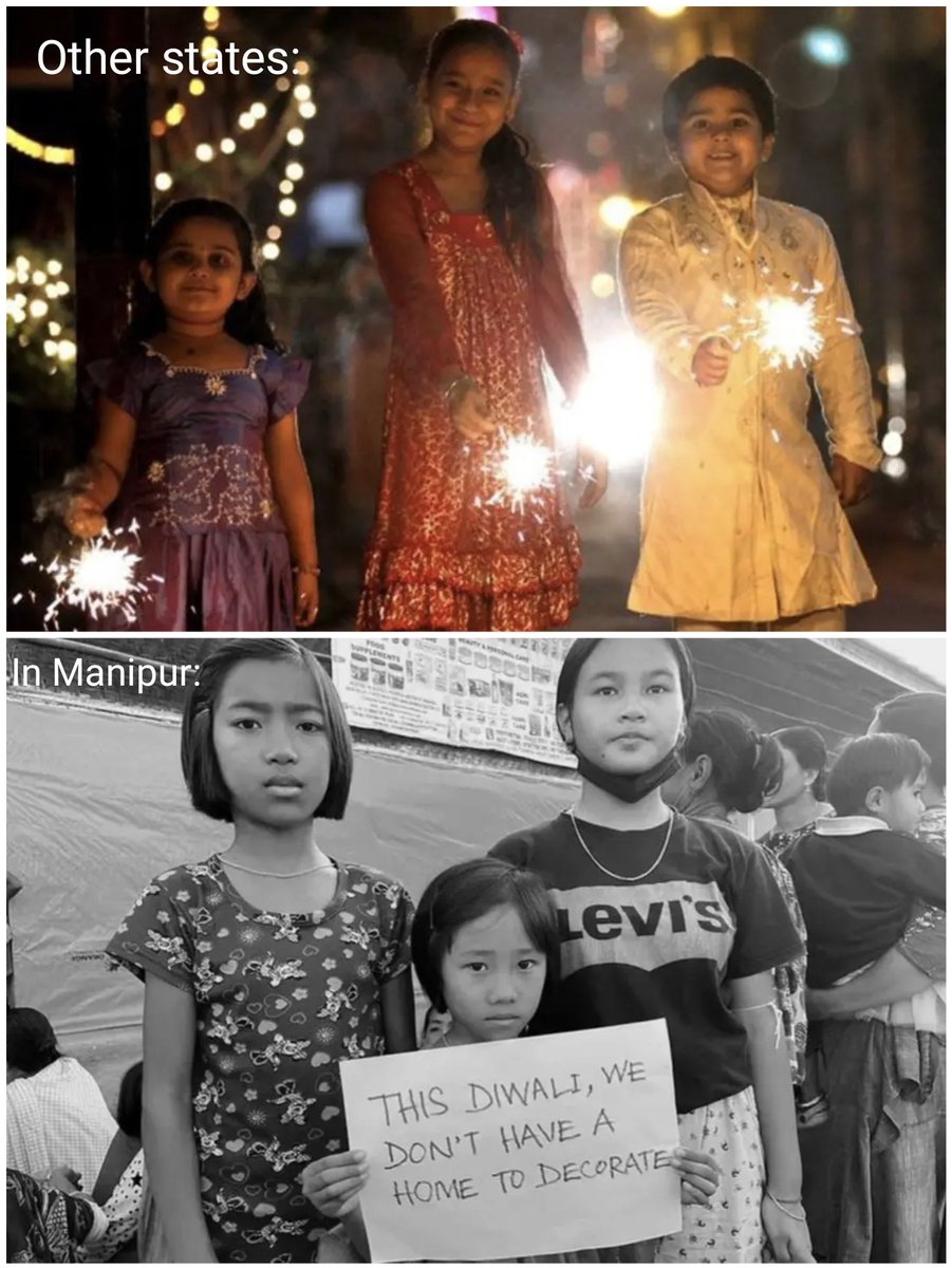 Nearly5000 homes have been destroyed during the #ManipurViolence &amp;MeiteiSettlements have been completely removed from Ccpur district by #KukiZoTerrorist since May3. No MeiteiHouse is standing in Moreh,border town to Myanmar,Help   #SaveManipur Keep us in your prayers this #Diwali