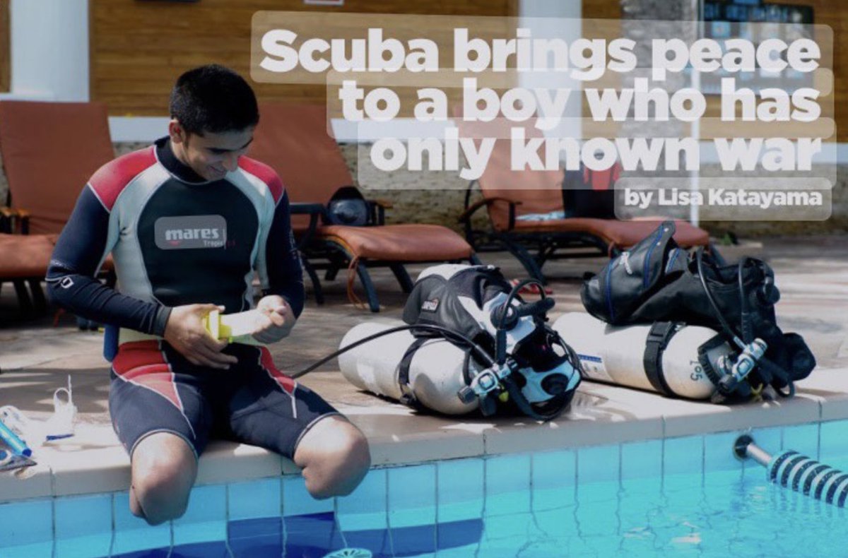 rchakaki's tweet image. 2011: I met Khalil ElJadili from Gaza who lost both limbs in an Israeli bombing raid. I worked with a team of scuba instructors &amp;amp; journalists to train &amp;amp; share khalil's story. Khalil is the 1st Arab double amputee certified scuba diver. #peopleofgaza. Photo credit @joiito