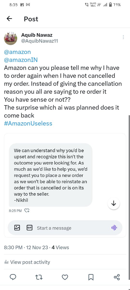 AquibNawaz11's tweet image. @amazon 
Is this your service.
#AmazonUseless 
#فلسطين_الان 
#IsraelTerorrist