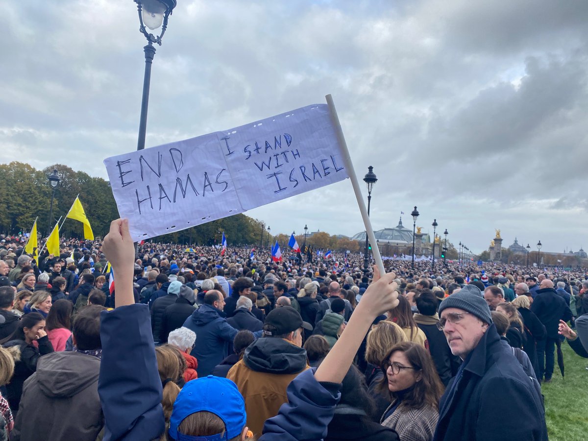 michaelfertik's tweet photo. Brave and brilliant young man at #Paris #Marchecontrelantisemitisme just now. Over a million here probably? Why no self declared Muslim or Arab or pro-Palestinian protesters? Maybe because they do not oppose #antisemitism? Look at this photo. This is #TeamCivilization This is the team you want to be on!