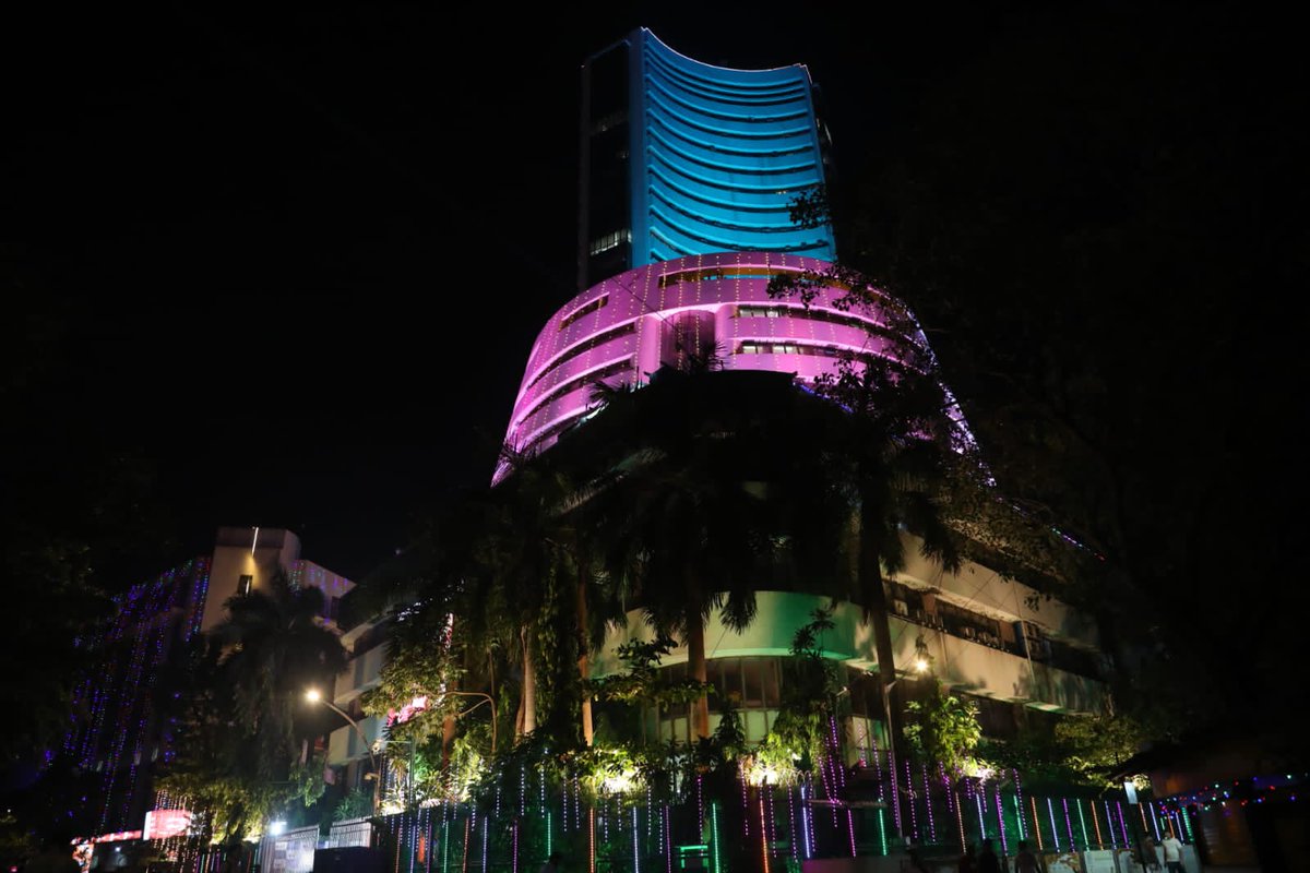 Checkout the BSE Building Illuminated for Diwali 2023 #Diwali2023 #HappyDiwali #Diwali