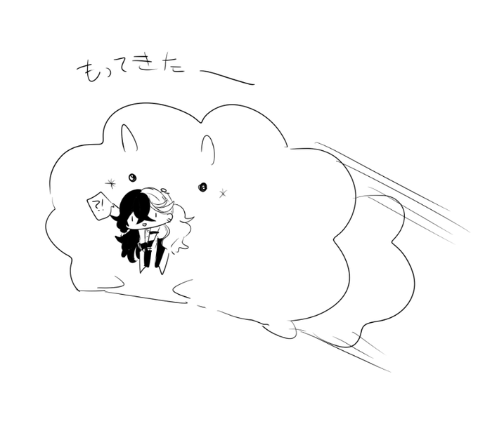 友達が誕生日🍷を引くぞ!!と意気込んでたのでもふが持ってきた絵を描いて渡したら11連1回で2枚抜きしたwwww 