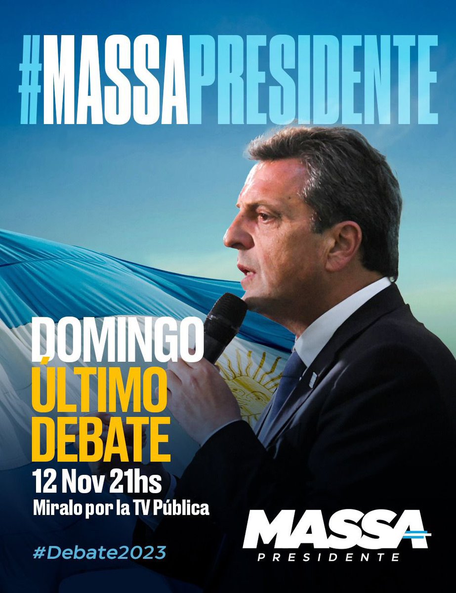 pyedlin's tweet photo. 🇦🇷Hoy desde las 21 acompañaré a nuestro candidato @SergioMassa en el #UltimoDebate en la UBA. 

#MassaPresidente
#Debate2023 

#AhoraEsMassa https://t.co/9ohTopQdrZ