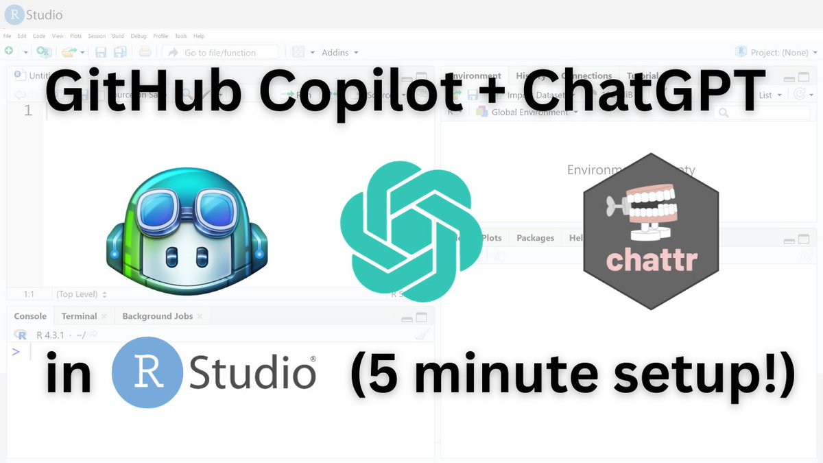 Looking to get set up with GitHub Copilot and/or ChatGPT in RStudio, as quickly as possible?🕐My latest #rstats video will get you up and running with these tools in RStudio in just 5 minutes.⚡️

youtube.com/watch?v=t7NrkA…

#OpenAI #Copilot #rladies