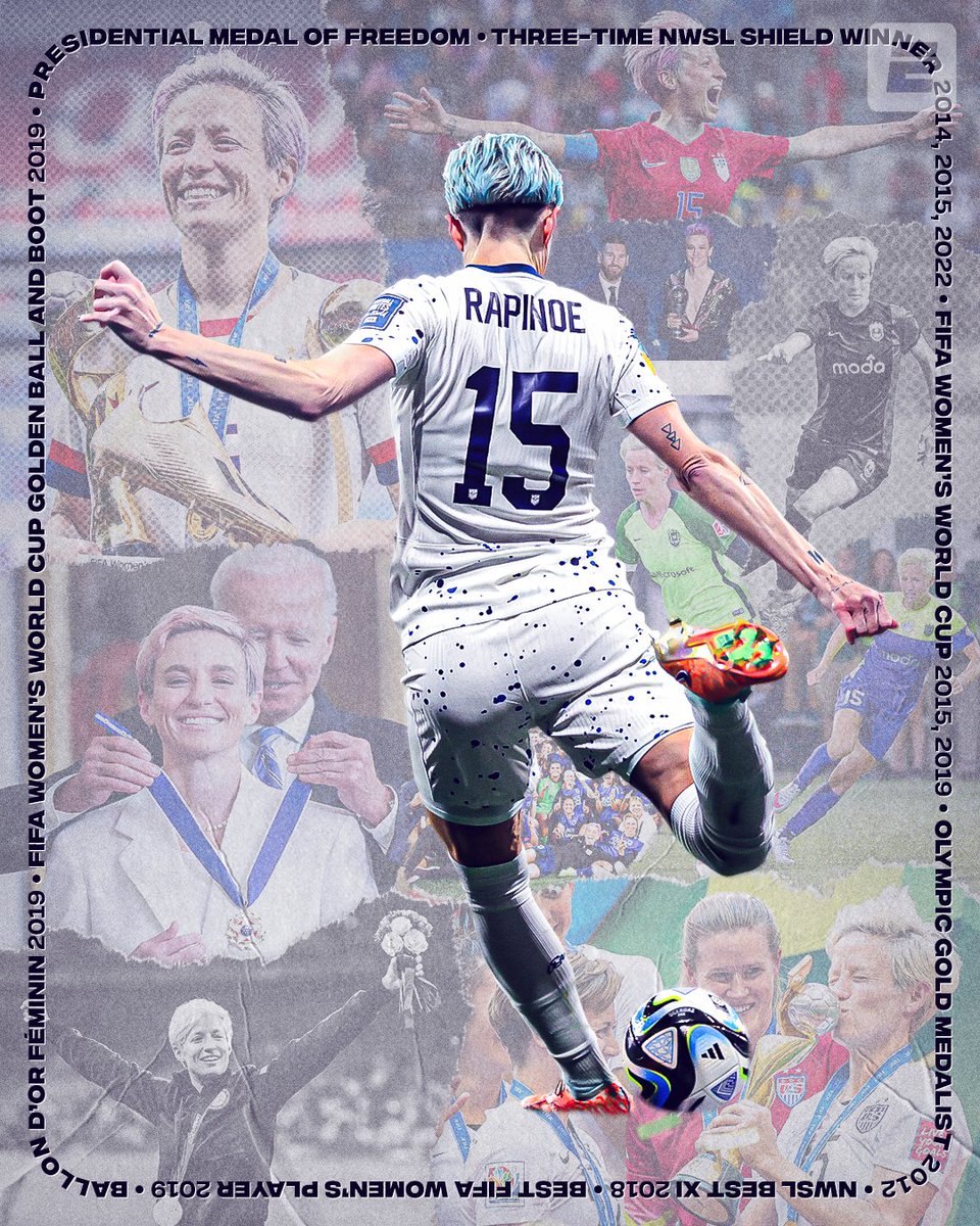espn's tweet photo. Although she left her final game with an injury, Megan Rapinoe left the game of soccer a legend 👏 https://t.co/yFhAUsSaT4