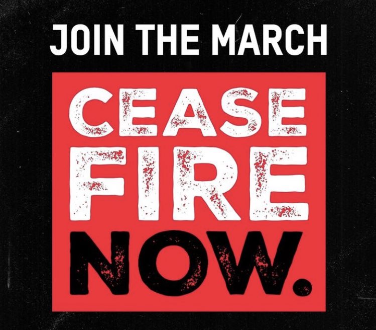 Today, led by unions, civil society organizations, and an interfaith coalition, Canadians will be marching from coast to coast to call for peace - and for a ceasefire. We ask that you make your voices heard peacefully and lawfully. Ours is a call to peace. That’s it.