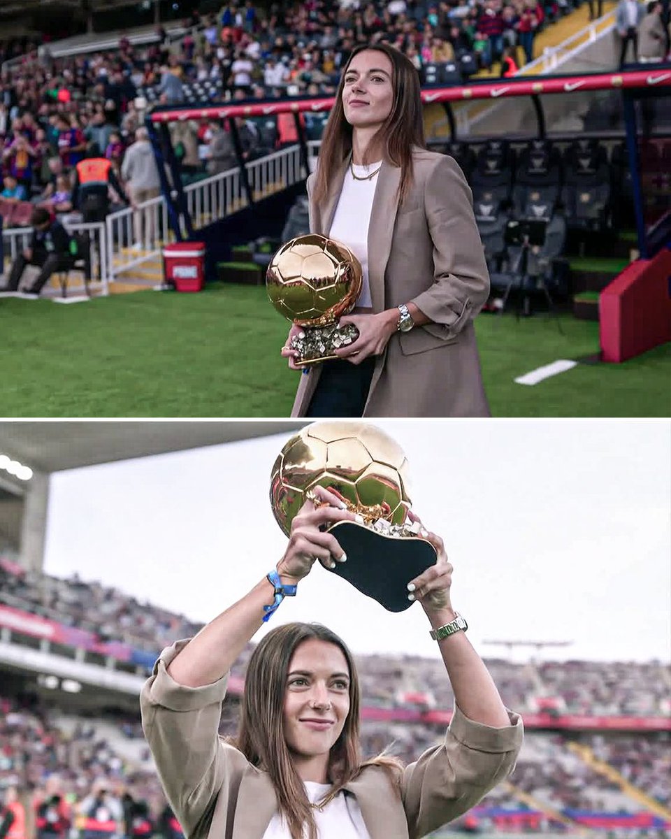 Aitana Bonmatí presented her Ballon d'Or to the fans ahead of Barcelona vs. Alaves 🏆

Barça royalty 👑