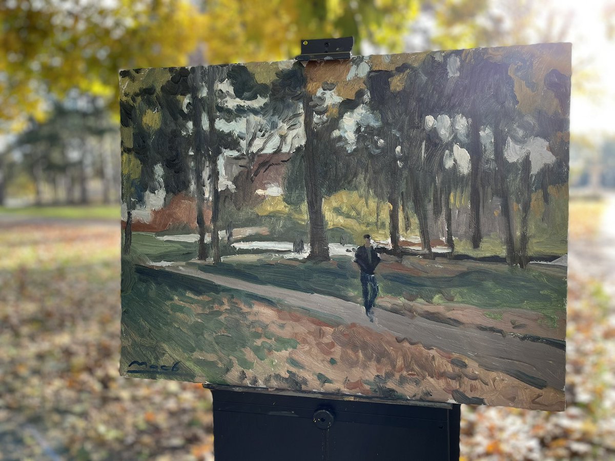 Walk in the park.
.
#pleinairpainting #oiloncanvas #allaprimapainting #18x24 #HamOnt #gagepark