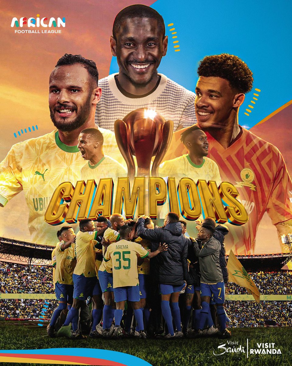 Kachi_Membis's tweet photo. 🏆 Congratulations to Mamelodi Sundowns on their impressive victory in the African Football League match! 🎉 Your skill and determination have shone brightly on the field. Well done, champions! ⚽👏 #MamelodiSundowns #AfricanFootballLeague #Champions https://t.co/mswqKcLowU