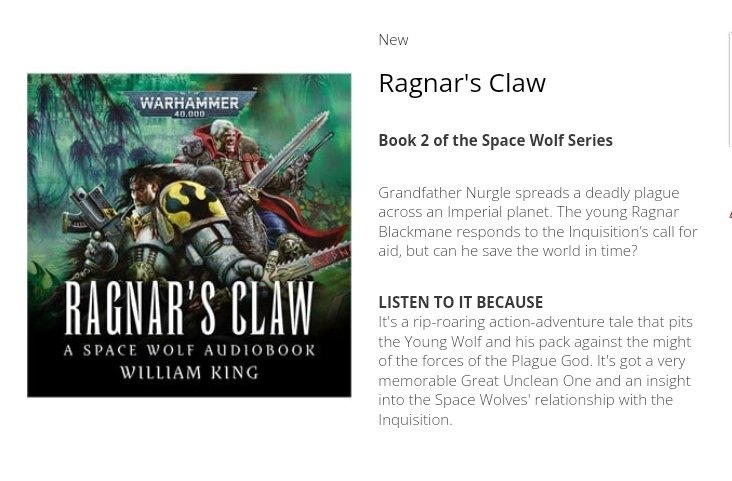I'm so thrilled to be back narrating the epic saga of Space Wolf, Ragnar Blackmane in Book 2, Ragnar's Claw; an action-packed race against time to save an Imperial planet from a deadly plague; a rip-roaring classic now available!! #Warhammer40k #BlackLibrary #Audiobook