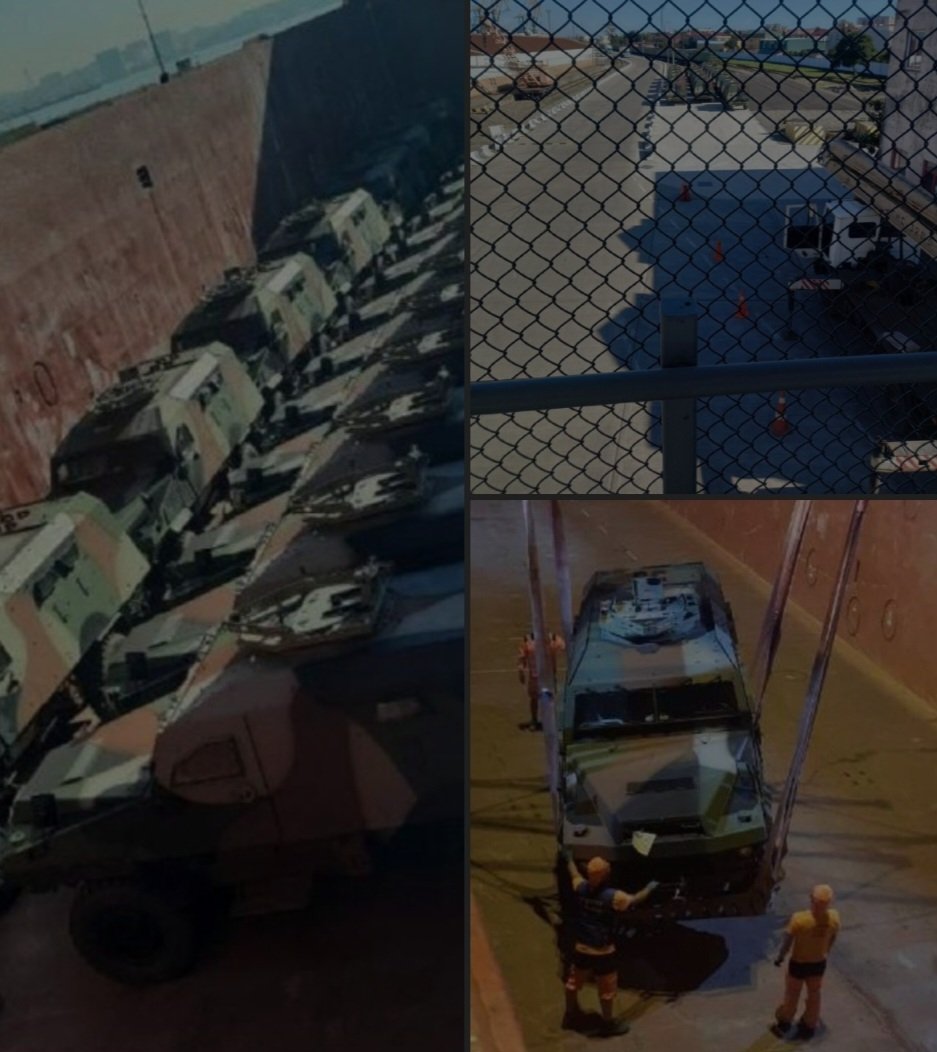 After 2 months of sitting at Poti port, Georgia, which initially displayed reservations in allowing weaponry through, finally agreed after French pressure. Baku &amp; Moscow were banking on Tbilisi's refusal: today's development is an important precedent. Photos are only a portion...