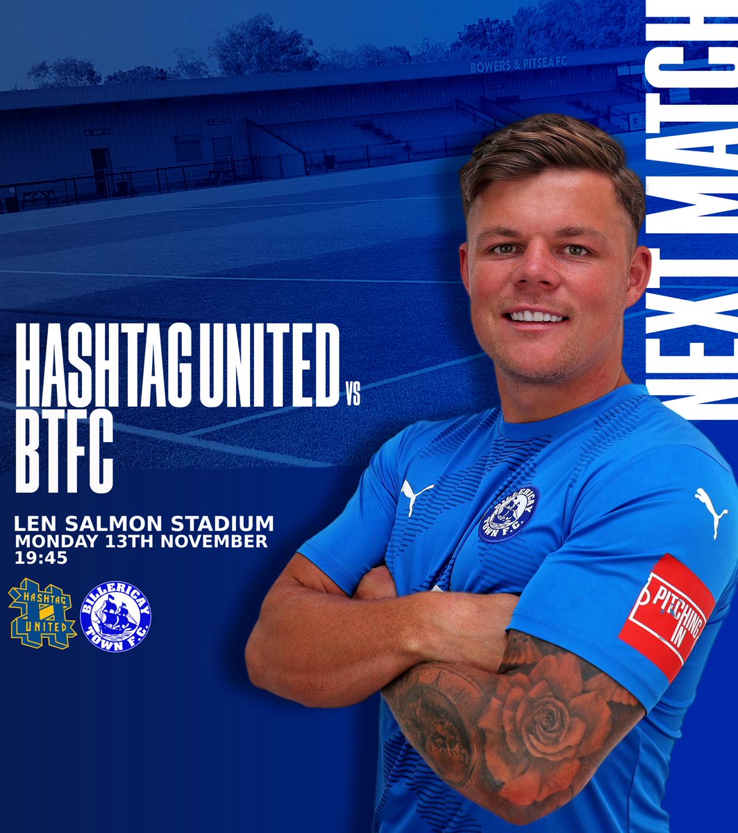 Looking to put yesterday’s disappointment behind us 👊

🆚 <a href="/hashtagutd/">Hashtag United</a> 
🏟️ Len Salmon Stadium 
🕒 19:45
🎟️ On the gate

More details on tickets can be found here ➡️ hashtagunited.co.uk/matchday-infor…

#BTFC
