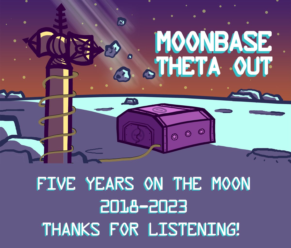 AND it's not just a bonus episode day - it's our Mooniversary! Five years ago today we released our first episode of <a href="/MoonbaseThetaOu/">Moonbase Theta, Out🌘💖</a>! Thank you for joining us from beginning to end!