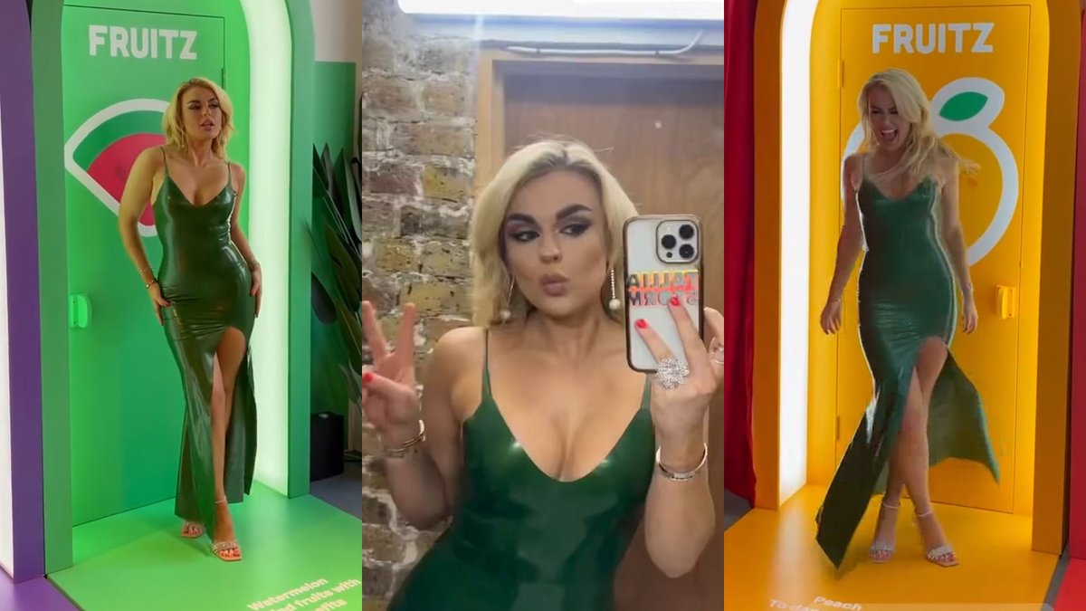 Latex247's tweet photo. Singer @Tallia_Storm leaves us green with envy as she stuns in latex gown from @latex_couture for @fruitz_app https://t.co/H4J6au4aFu #Celeb #Celebrity #Fruitz #FruitzApp #LatexCouture #LatexDress #LatexGown #TalliaStorm #Latex #LatexFashion #Latex247 #latexisfashion https://t.co/KtHepi9zUM