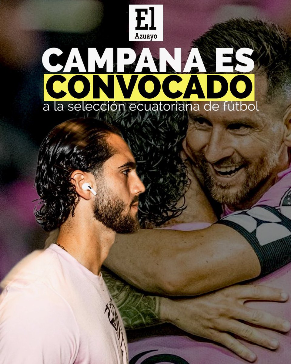 🇪🇨⚽️Este domingo la FEF anunció la convocatoria de Leonardo #Campana a la selección. El delantero forma parte de los seleccionados para la doble fecha FIFA.

Campana se unirá a la concentración «en las próximas horas». Ahora el delantero permanece con su equipo el Inter Miami.