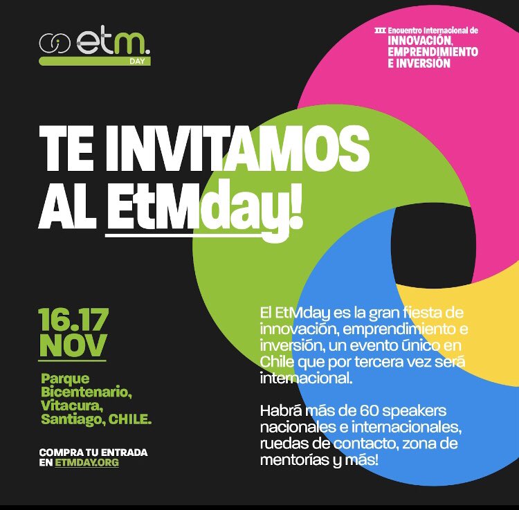 NO PUEDES FALTAR!!

FreshWater Solutions estará presente en #ETMday2023
Junto a nuestros aliados :
#HUBVitacura <a href="/MuniVitacura/">Municipalidad de Vitacura</a> 
<a href="/ColbunEnergia/">Colbún Energía</a> 
<a href="/CajaLosAndes/">Caja Los Andes</a> 
#comunidadTECLA
#Emprendetumente

Comparte experiencias de innovación y emprendimientos con desarrollos de Chile al Mundo!