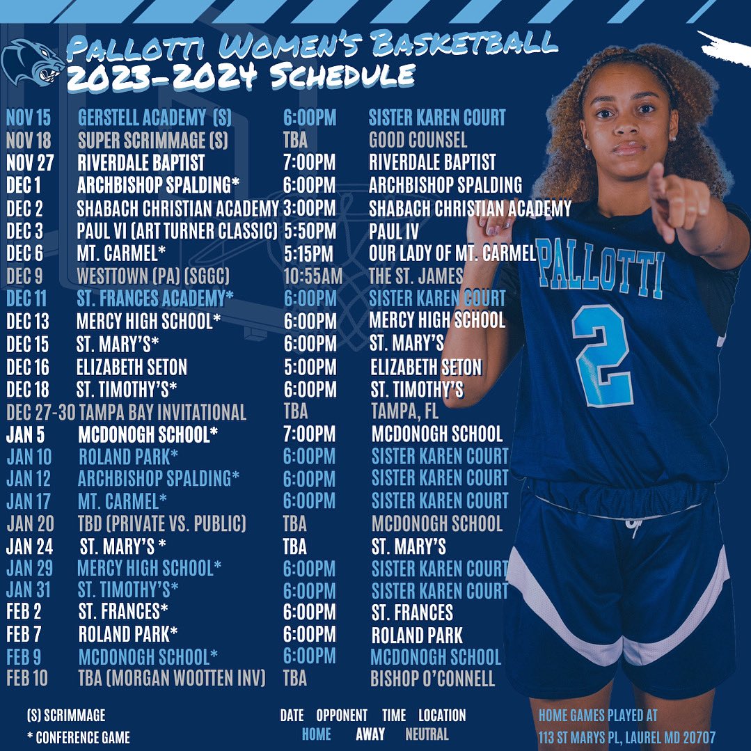 PallottiWBB's tweet image. 𝟐𝟎𝟐𝟑-𝟐𝟒 𝐒𝐂𝐇𝐄𝐃𝐔𝐋𝐄 | Here it is…our schedule for the 2023-24 season! Come check out your Panthers in action this season! #PantherPride | #TheSVPWay