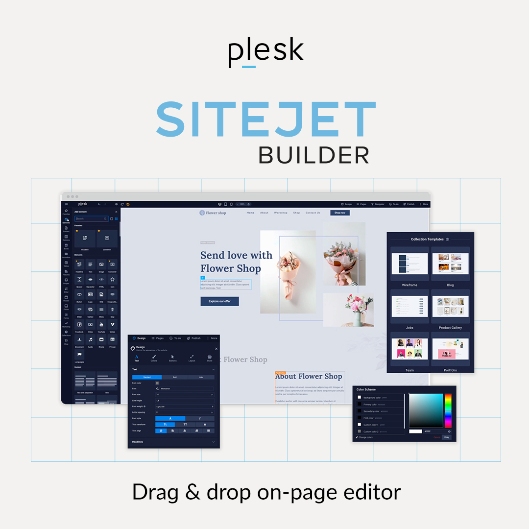 Plesk's tweet image. Check out Sitejet Builder for Plesk – it&apos;s our FREE and fully integrated builder that lets you create a website with a simple drag &amp;amp; drop on-page editor. No coding needed! Give it a try! 🎨 #sitebuilder #nocode#Plesk