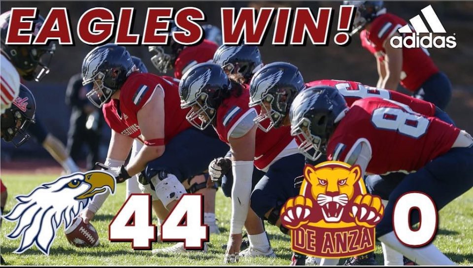 College of the Siskiyous Athletics (@coseagles) on Twitter photo EAGLES WIN!
SISKIYOUS - 44
DEANZA - 0
GO EAGLES! EAGLES WIN!
SISKIYOUS - 44
DEANZA - 0
GO EAGLES!