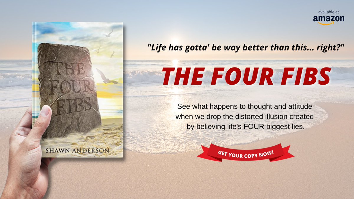 FREE on Amazon! 
11/12-16

The Four Fibs

Life was crushing him.

A soul-sucking job.
A fiance who left him.
No big plan for life.

Until...

Charlie meets a beach-walking, bird-feeding, Zen-like master and stops believing life's FOUR biggest lies.

Read -&gt;shorturl.at/qMUY9