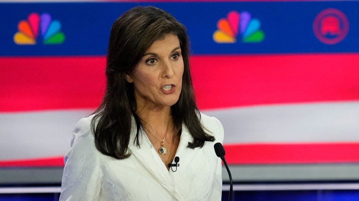 thehill's tweet photo. Haley dismisses Trump’s strong lead: People are "getting tired" of "drama and chaos" https://t.co/WB2U4cp57I https://t.co/lU0cCgPjR7