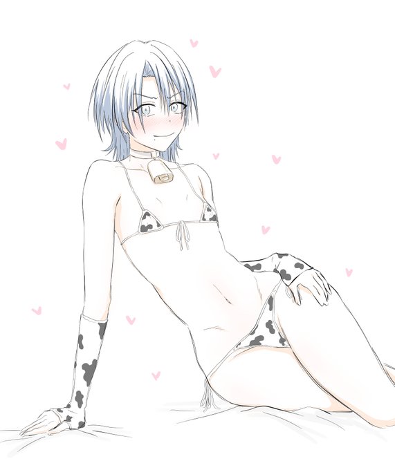 牛柄マイクロビキニを着せられてるaoくゅラクガキ 