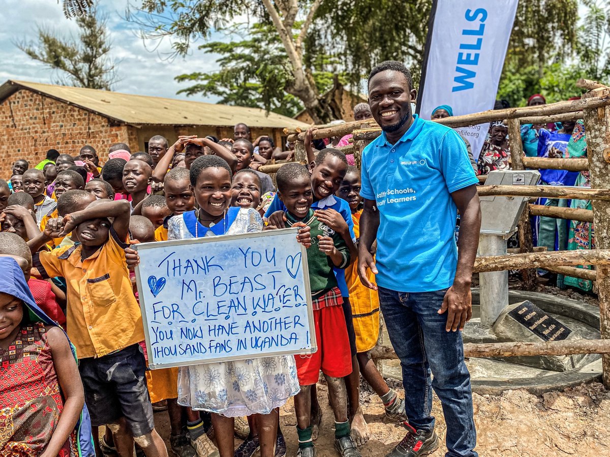 wellsoflife's tweet photo. Breaking barriers with @MrBeast! 🌟 Excited to share that our partnership is turning dreams into reality—30 wells for Uganda! Dive into the story and witness the impact firsthand in his latest video - link in our bio! 🚀💙 #WellsOfLife #MrBeast #BeastPhilanthropy https://t.co/qJvvX8gbjh
