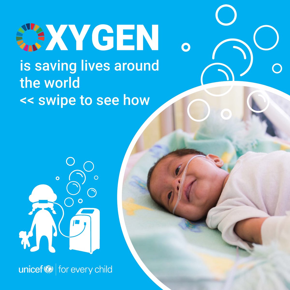 Oxygen breathes new life into millions of newborns and children battling pneumonia. UNICEF is working hand-in-hand with governments and partners to make sure oxygen is within reach #ForEveryChild in need. Here’s how👇#WorldPneumoniaDay #InvestInOxygen