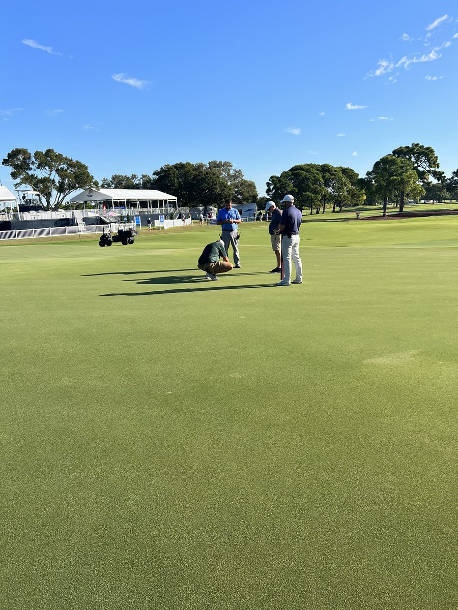 TPJAgronomyDoc's tweet photo. I had the pleasure of spending Saturday watching the @theANNIKAlpga tournament at Pelican Golf Club. These were phenomenal playing conditions brought you by a fabulous Agronomy Team. Thanks to @WaltMcmahon for  spearheading the partnership with Pelican GC and @Newgenagllc https://t.co/1JEWBhz8ux