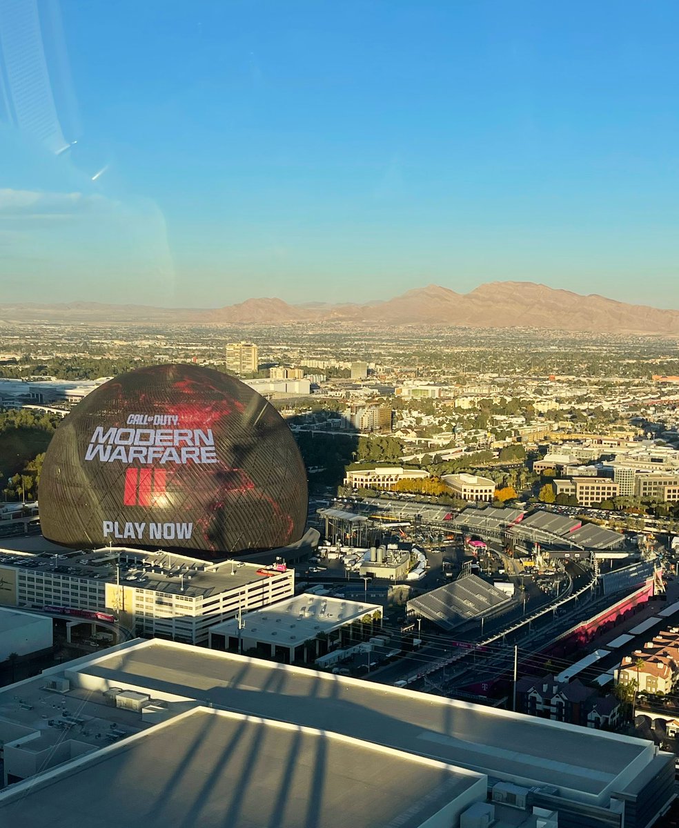 When my two worlds collide 😍 really cool to see COD on the Sphere and a bit of the Las Vegas track. So excited for the race!!