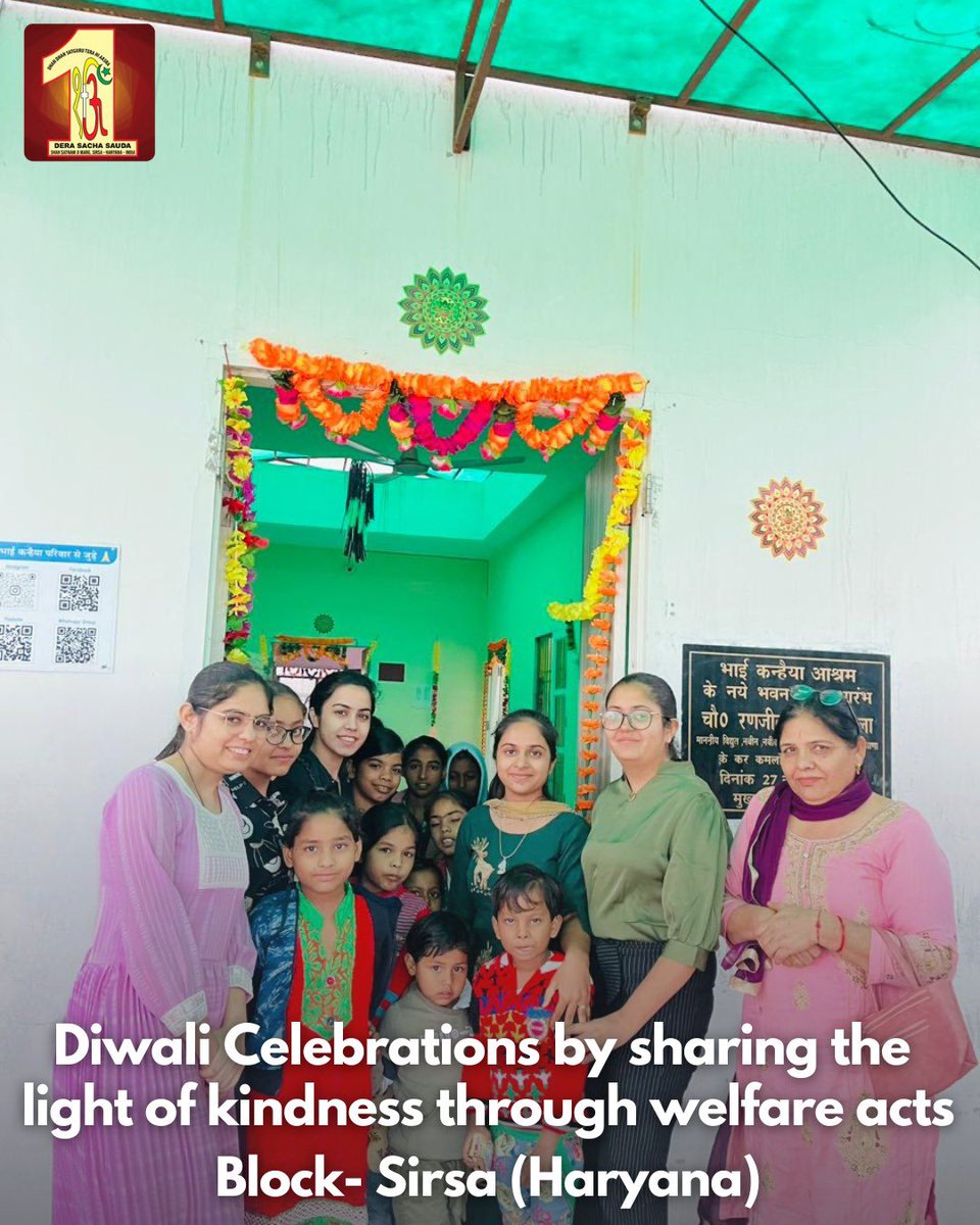 DSSNewsUpdates's tweet photo. Following the path shown by Saint Dr. MSG, Dera Sacha Sauda volunteers marked Diwali with hearts full of compassion, Visiting orphanages and old-age homes to share the festivities and joy. #Kindness #HappyDiwali #CelebrationWithWelfare #DeraSachaSauda https://t.co/gY7lg6kvXt