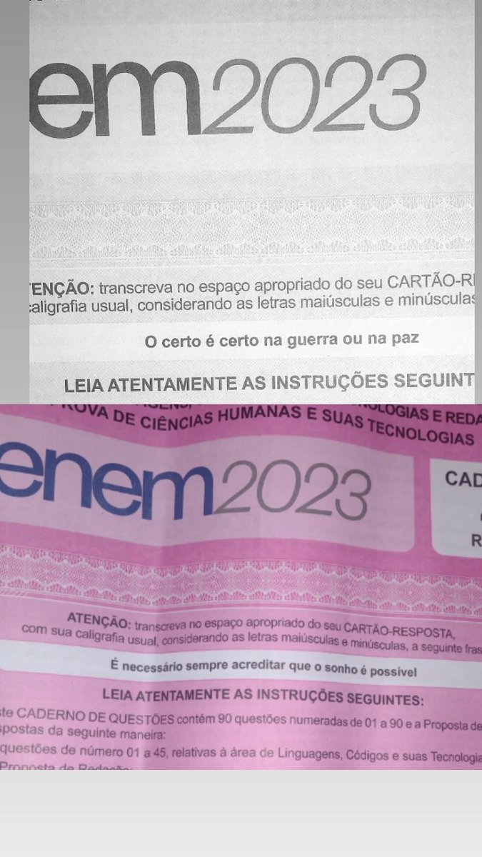 blondeguns's tweet image. Meus dois cadernos do 1° e  2° dia com frases do racionais mc&apos;s ,há que orgulho 
#Enem2023 #enem  #racionaismcs