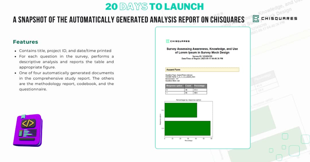 _chisquares's tweet photo. Chisquares revolutionizes survey analysis! Unlock deeper insights effortlessly with automatic analysis reports. 🌐 Stay tuned for a journey into smarter analysis, powered by Chisquares' automation.
20 Days To Launch #Chisquares #AutomatedAnalysis #SurveyInsights https://t.co/hJ5VO6pf5M