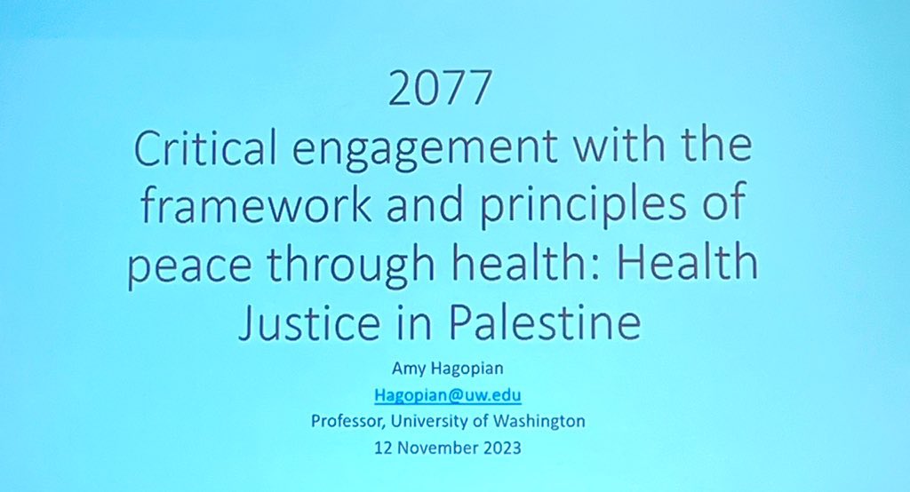 Andrea Thoumi, MPP, MSc (@andreathoumi) on Twitter photo Thank you to <a href="/Yara_M_Asi/">Yara Asi, PhD</a> for moderating this important panel highlighting the moral imperative to apply a health justice lens to Palestinian health. Incredible talk from <a href="/amyhagopian/">Amy Hagopian</a> laying out the numerous failed resolutions at APHA to center #healthequity #healthjustice of 🍉 Thank you to <a href="/Yara_M_Asi/">Yara Asi, PhD</a> for moderating this important panel highlighting the moral imperative to apply a health justice lens to Palestinian health. Incredible talk from <a href="/amyhagopian/">Amy Hagopian</a> laying out the numerous failed resolutions at APHA to center #healthequity #healthjustice of 🍉