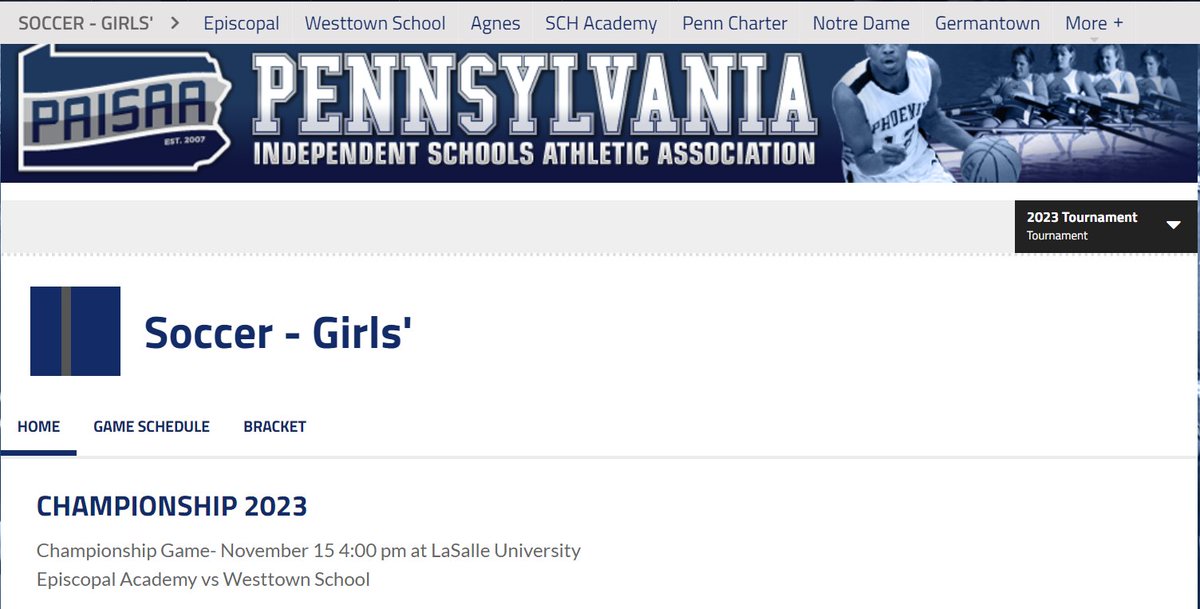 Come watch us at the PAISAA Championship! GO EA!
<a href="/EdwardsChris1/">Chris Edwards</a>  <a href="/sportingdesoc/">sportingdelaware</a>  <a href="/GAcademyLeague/">Girls Academy</a>  <a href="/TopDrawerSoccer/">TopDrawerSoccer</a>  <a href="/PrepSoccer/">Prep Soccer ⚽️</a>  <a href="/EA1785_GSoccer/">Episcopal Academy Girls Soccer</a>
<a href="/CoachFraggos/">Coach Fraggos</a> <a href="/ImYouthSoccer/">ECNL/GA/Recruiting/College Soccer</a>