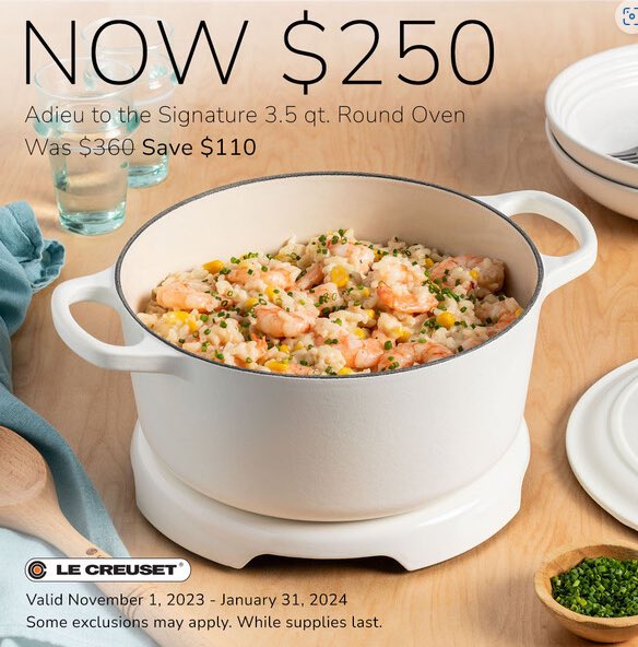 DuluthKitchenCo's tweet photo. Holiday Le Creuset sale? Yes, please! 😍🎁

🛍️ Shop here: https://t.co/UF6cdUnxkD

#lecreuset #duluthkitchenco #duluth #shoplocal #localholiday #christmassale #BlackFriday2023 https://t.co/aPD5DjlUKf
