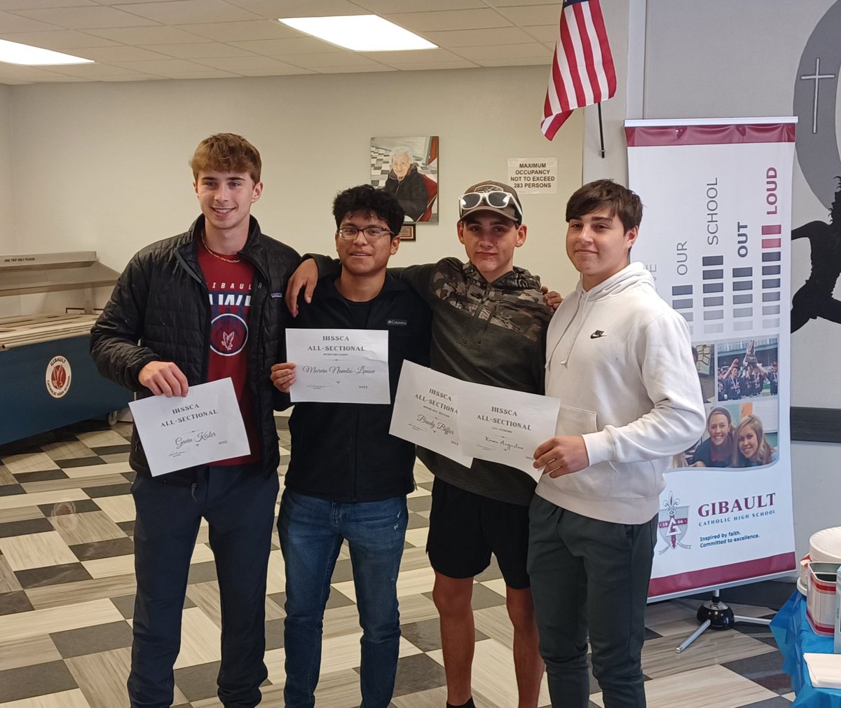 Soccer banquet today; Thank you to the Seniors for all of your hard work, leadership, and dedication. 

Congrats to our award winners-

Sportsmanship-Mavin Nambo Limon

All Academic- Kanen Augustine

All Sectional Honorable Mention- Brady Biffar

All Sectional- Gavin Kesler