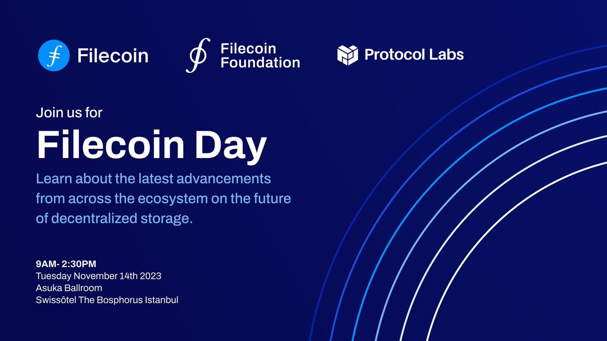 In Istanbul for #DevConnect? Connect with the @Filecoin community on Tuesday, November 14 at Filecoin Day. Programming kicks off at 9:00 AM GMT+3 at Swissôtel The Bosphorus Istanbul. Register now 👉 lu.ma/vk9pnofg #LabWeek23