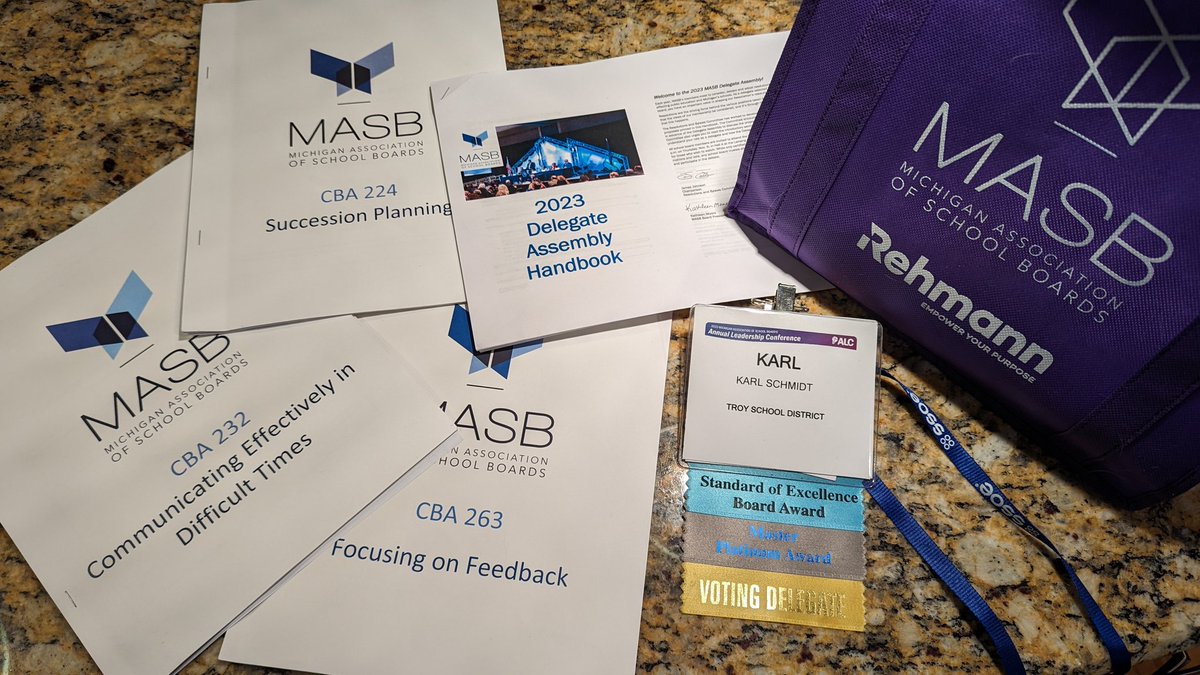 Another Annual Leadership Conference in the books! Lots of good conversations and ideas to help us deliver even more for our kids. Thanks, <a href="/MASB/">MASB</a> for a flawless execution. I hope your offices are closed tomorrow! #OneTROY <a href="/troyschools/">TroySchools</a>