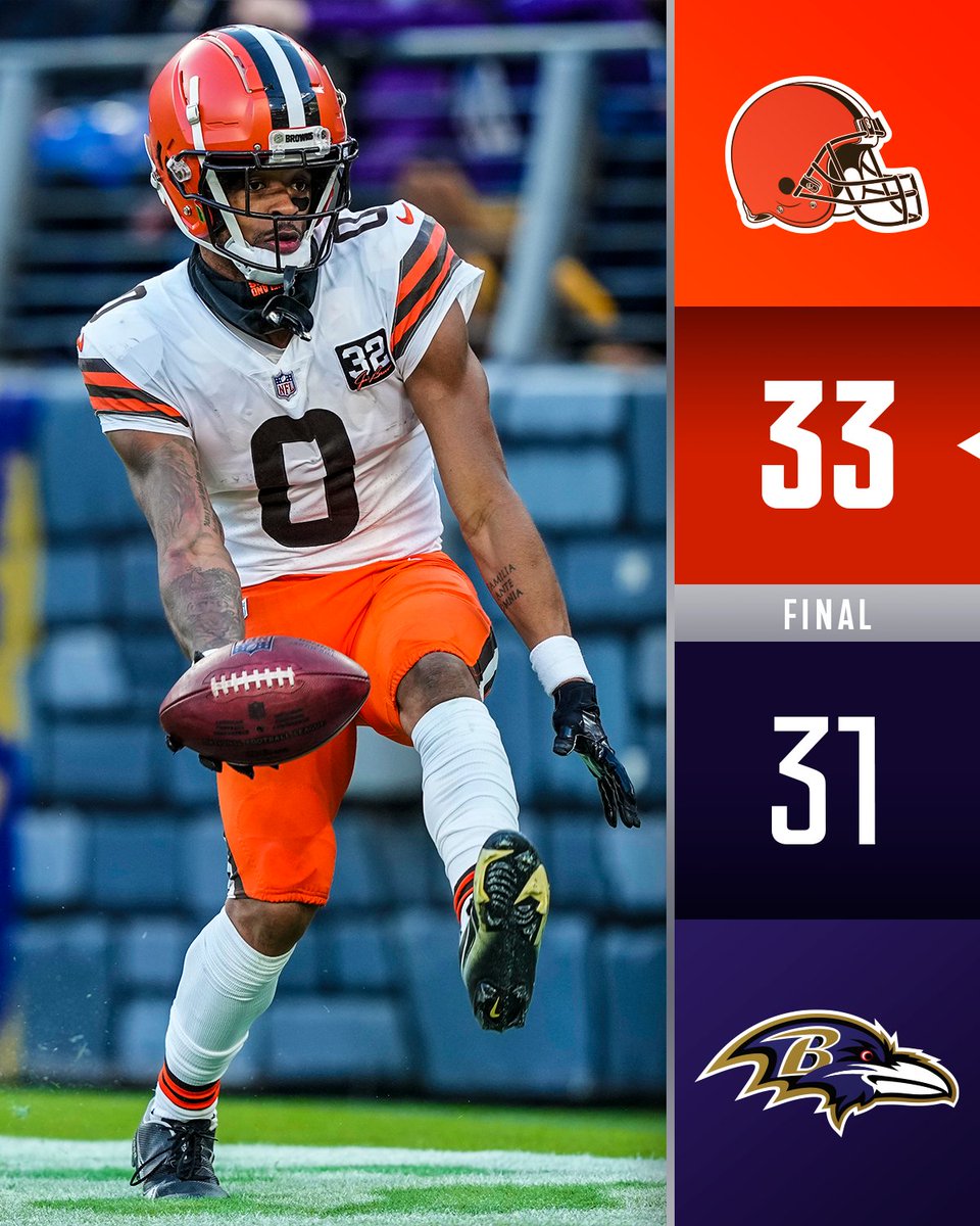 FINAL: <a href="/Browns/">Cleveland Browns</a> walk off with a comeback victory. #CLEvsBAL