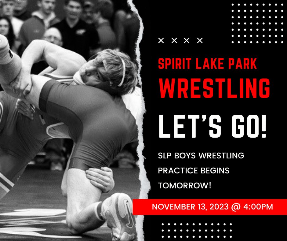 SLP High School Boys Wrestling Practice Begins Tomorrow!